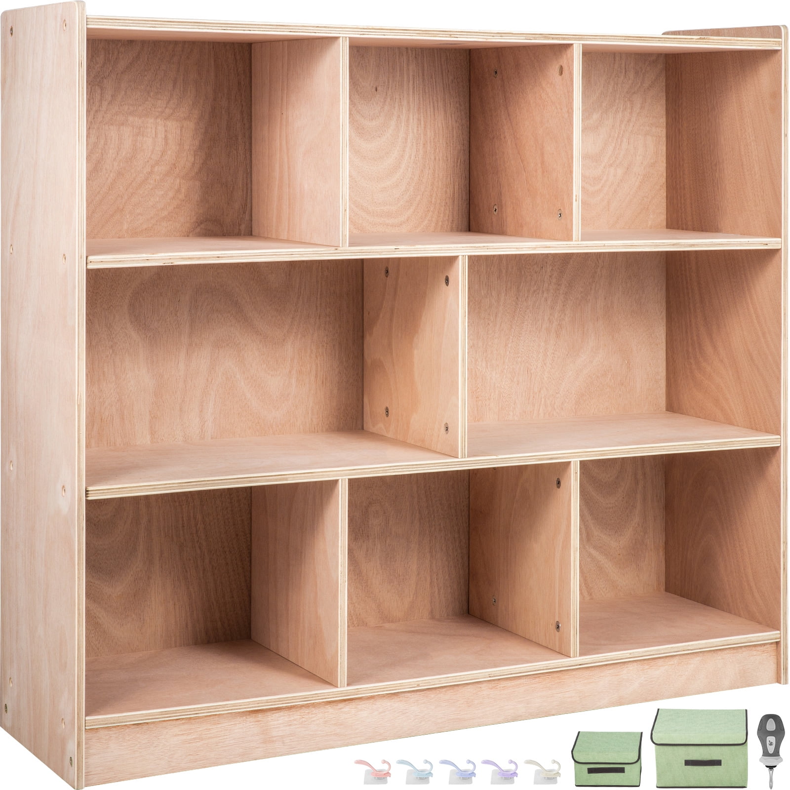 Luxor Modular Classroom Storage Cabinet - 4 Stacked Modules with 12 Large Bins