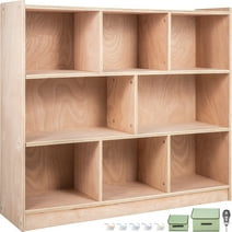 VEVORbrand 8 Grids Classroom Storage Cabinet, Preschool Storage Shelves Wooden 8 Grids Toys Books