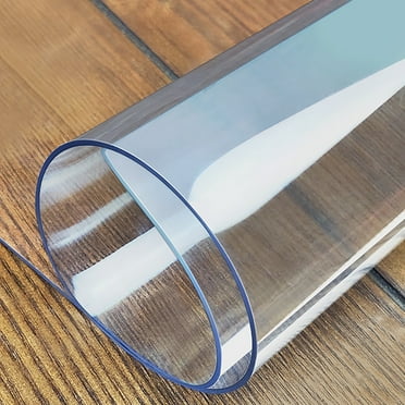 BENTISM 96" x 46" Clear Table Cover Protector, 2mm Thick Clear Desk Protector Table Pads, Plastic Tablecloth for Dining Room Table