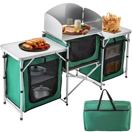 VEVOR Camping Kitchen Station with Storage Handbag, Green