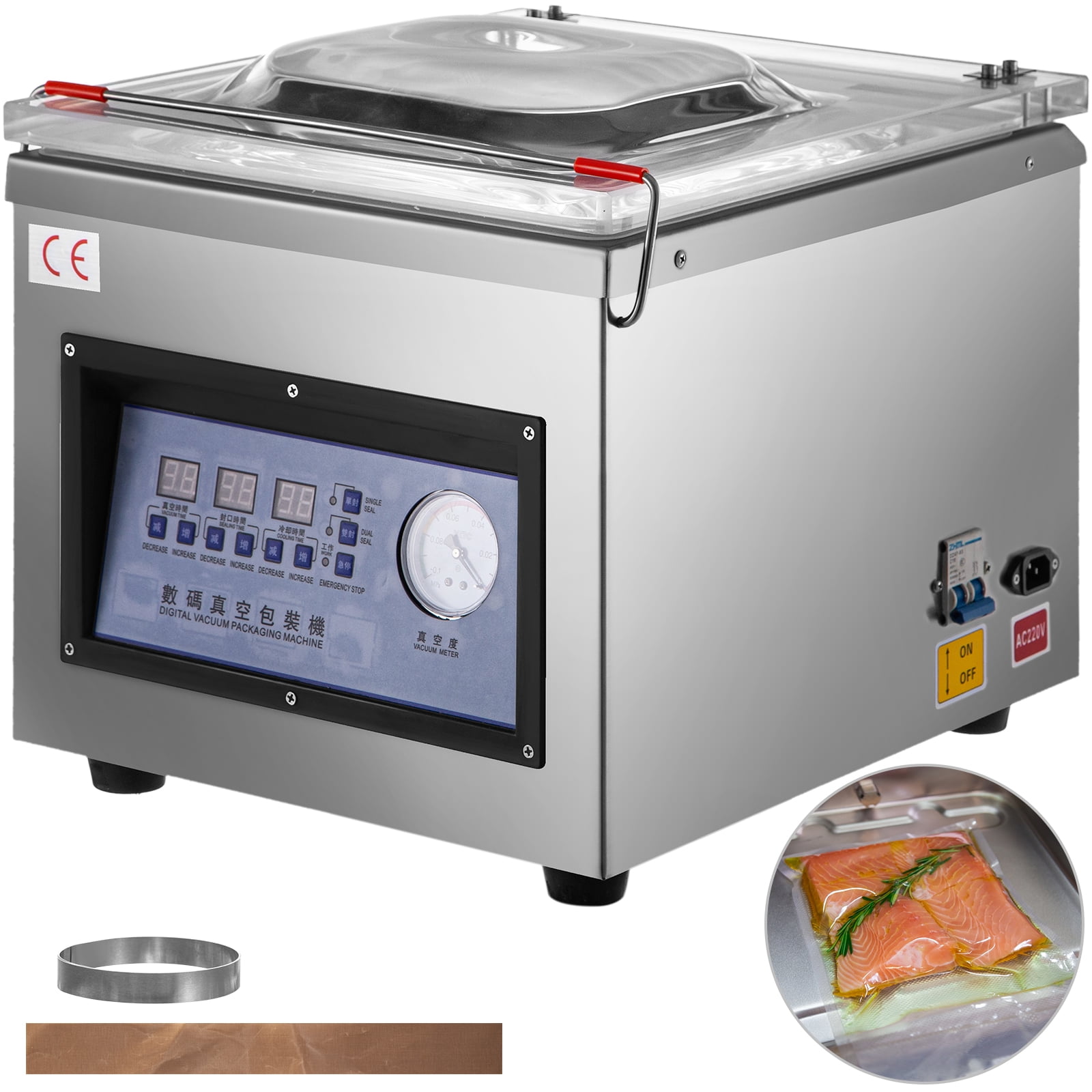 BestEquip Chamber Vacuum Sealer Machine DZ 260S Commercial Kitchen Food Chamber Vacuum Sealer, 110V Packaging Machine Sealer for Food Saver, Home, Com