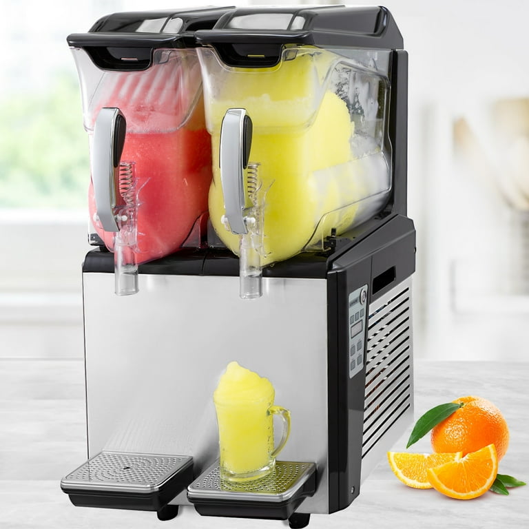 VEVORbrand Commercial Slushy Machines 20L Slushy Machine 220V Slush Frozen Drink Machine Slushy Making Machine Double Tank Suitable for Commercial Use