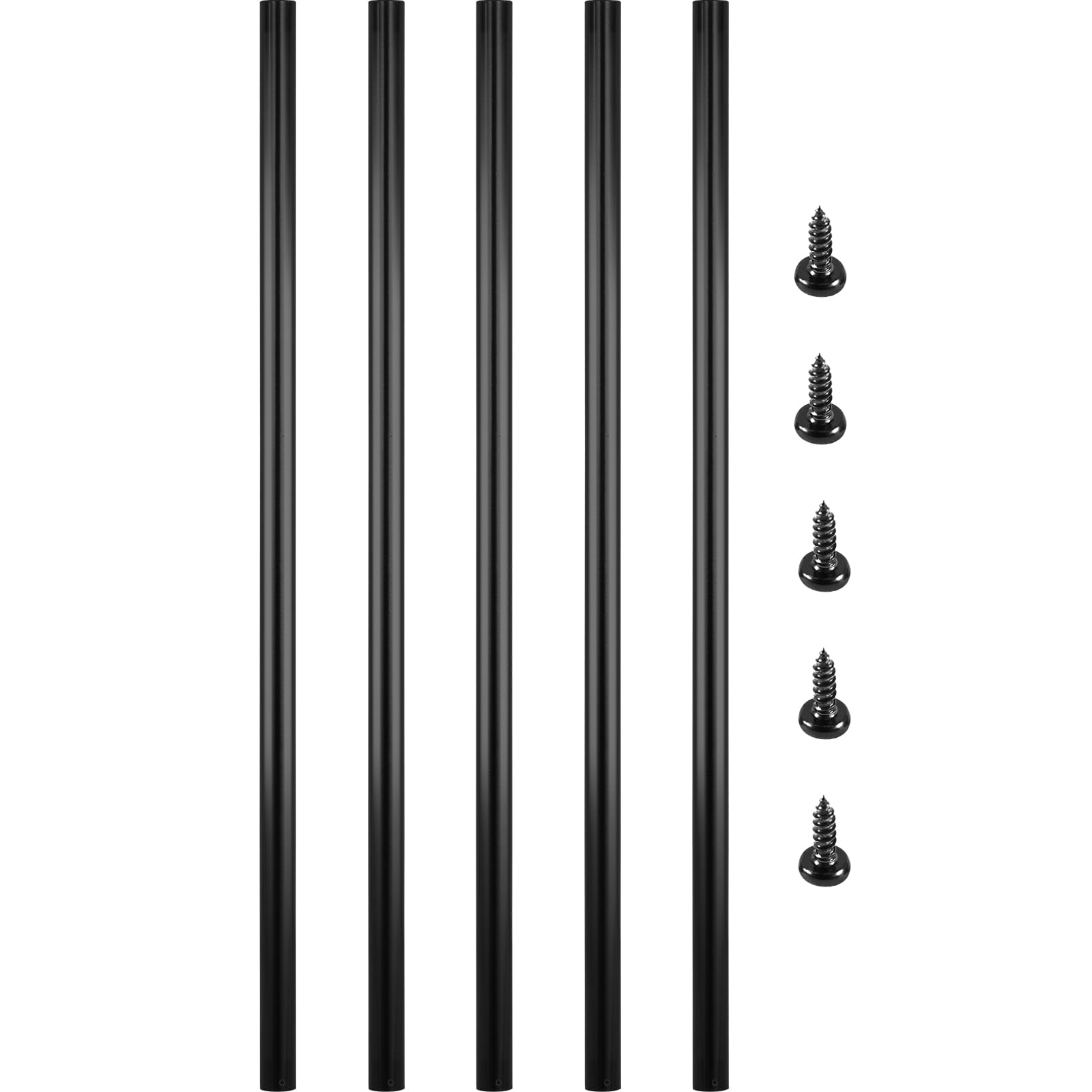 VEVORbrand Deck Balusters, 51 Pack Hollow Round Balusters Kits 32 inch Staircase Baluster with Screws, Aluminum Alloy Deck Railing