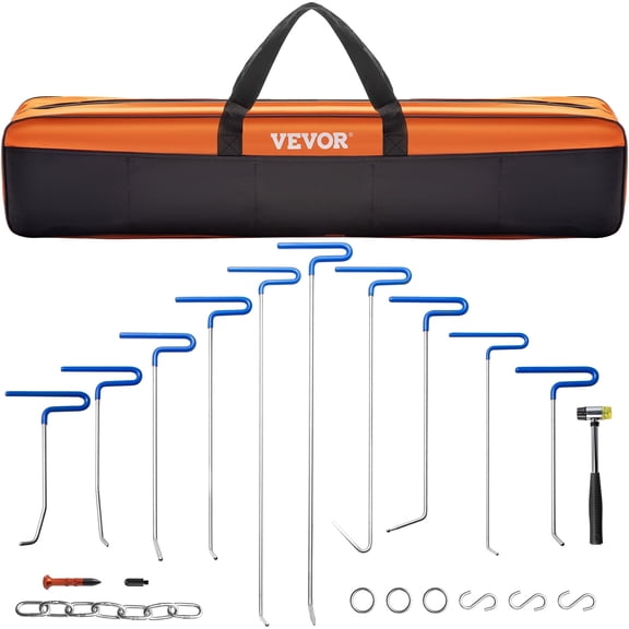 VEVORbrand Dent Removal Rods Set Paintless Dent Repair Tools for Car Dent Remover Puller Hail Damage Repair Kit