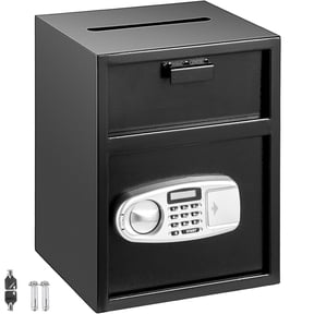 VEVORbrand Digital Depository Safe 1.7 Cubic Feet Security Safe Box Made of Carbon Steel with Deposit Slot with Two Emergency Keys Depository Safe Box for Home Hotel Restaurant and Office