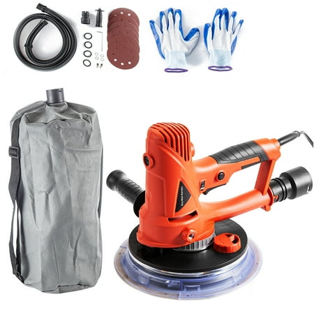 VEVORbrand Drywall Sander 710W, Electric with Automatic Vacuum System and LED Light, Variable Speed 1200-2500RPM, Handheld with a Carry Vacuum Bag and 6 pcs Sanding Discs
