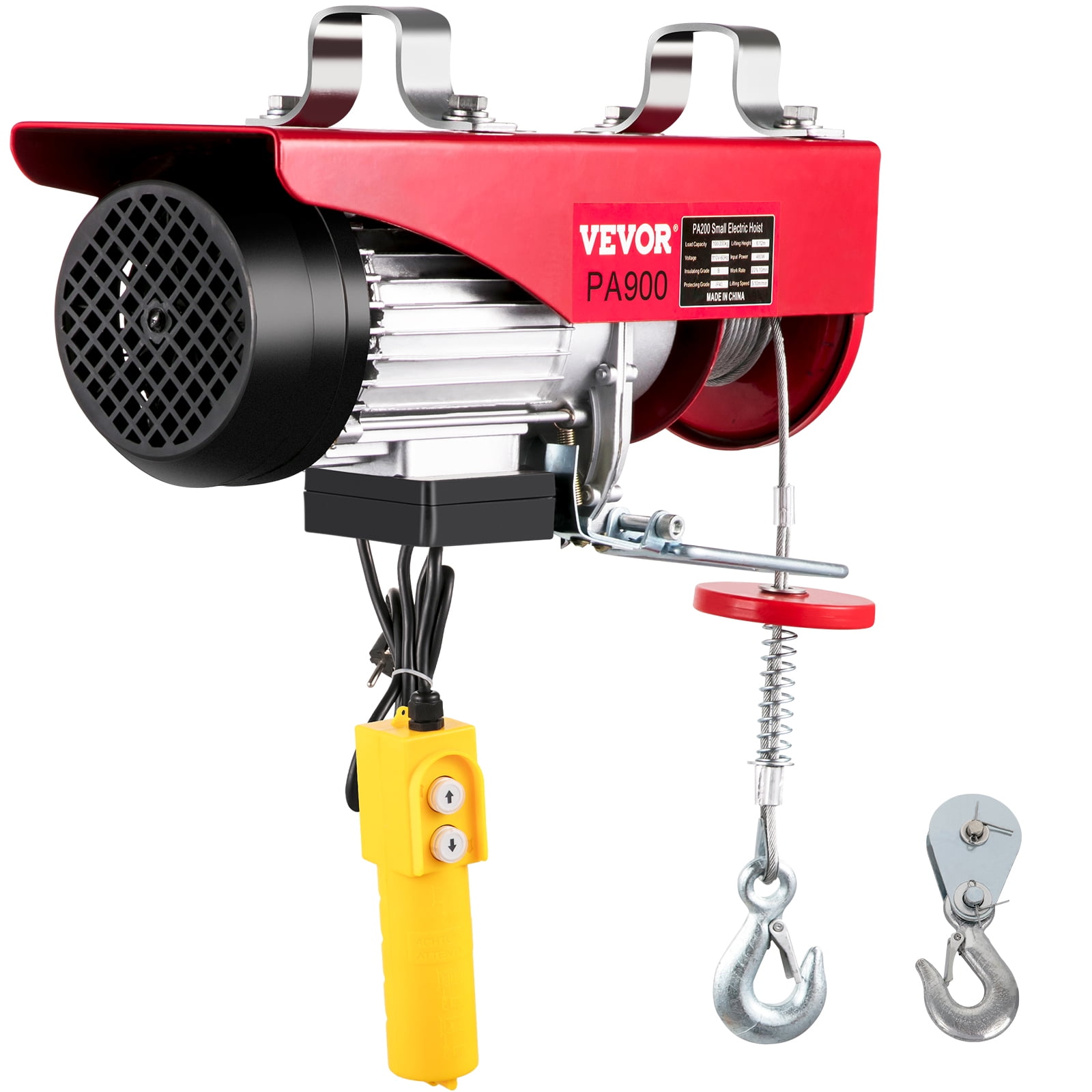 VEVORbrand Electric Hoist Lift 2000 lbs 110v, Remote Control Winch Overhead Crane Electric Wire
