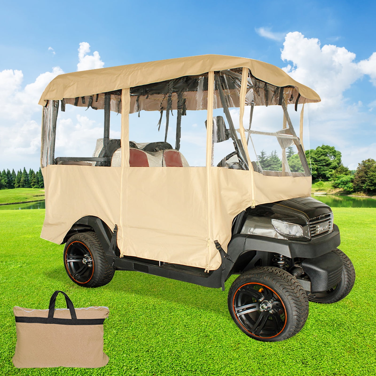 VEVORbrand Golf Cart Enclosure 78.7''L, 4 Person Golf Cart Cover, 300D  Waterproof Driving Enclosure Fits for EZ Go Club Car Yamaha Golf Carts -  Walmart.com