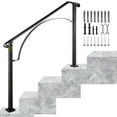 thumbnail image 1 of VEVOR Outdoor Stair Handrail Arch #3 Wrought Iron Adjustable Fit 3–4 Steps, Black, 1 of 10