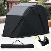 VEVORbrand Heavy Duty Motorcycle Storage Shed, Bike Scooter Cover Tent Shelter, Portable Waterproof Outdoor Storage Garage, Anti-UV, 106" x 41" x 61", Black