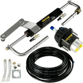 VEVORbrand Hydraulic Steering Kit 90HP Hydraulic Outboard Steering Kit with Helm Pump Cylinder Marine Steering System Kit