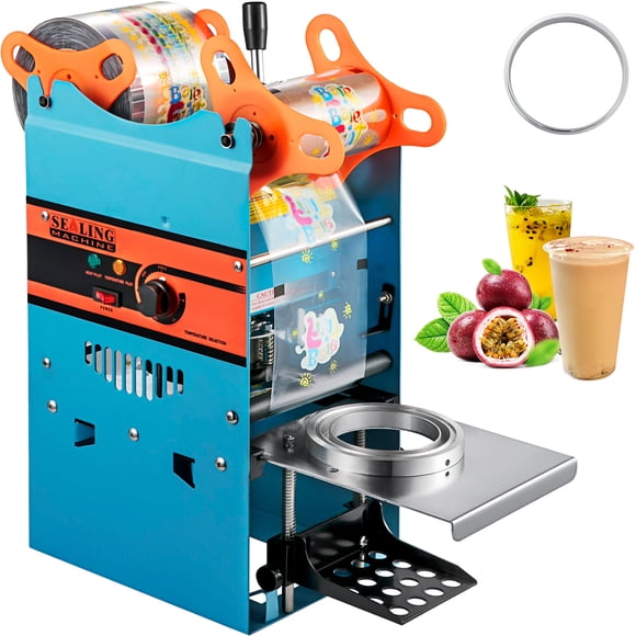 VEVORbrand Manual Tea Cup Sealer Machine 300-500 Cup/h, Manual Boba Tea Sealer Machine 90/95mm, Boba Tea Sealing Machine, Cup Diameter Cup Sealing Machine with Heating Technology for Bubble Milk Tea