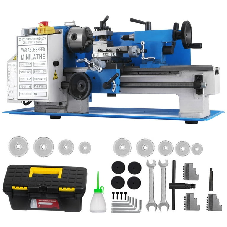 VEVORbrand Metal Lathe 7 x 12 inch Precision Mini Metal Lathe 2500 RPM 400W Variable Speed Bench Top Metal Working Lathe for Various Types of Metal