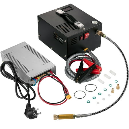 VEVORbrand PCP Air Compressor 12V DC, PCP Compressor 4500 Psi, Paintball Air Compressor 30MPa Portable PCP Air Compressor, PCP Air Rifle Pump 110V AC, High Pressure Pump Scuba Tank Compressor Pump