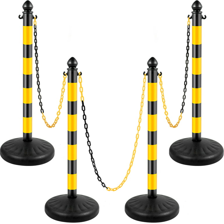 Busch - Highway Construction Markers/Stanchions - 4 w/LED Lights
