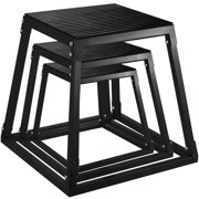 VEVORbrand Plyometric Platform Box, Plyometric Box Jump Set for Home Gym Training, Conditioning, Strength Training, Black(12/18/24 inch)