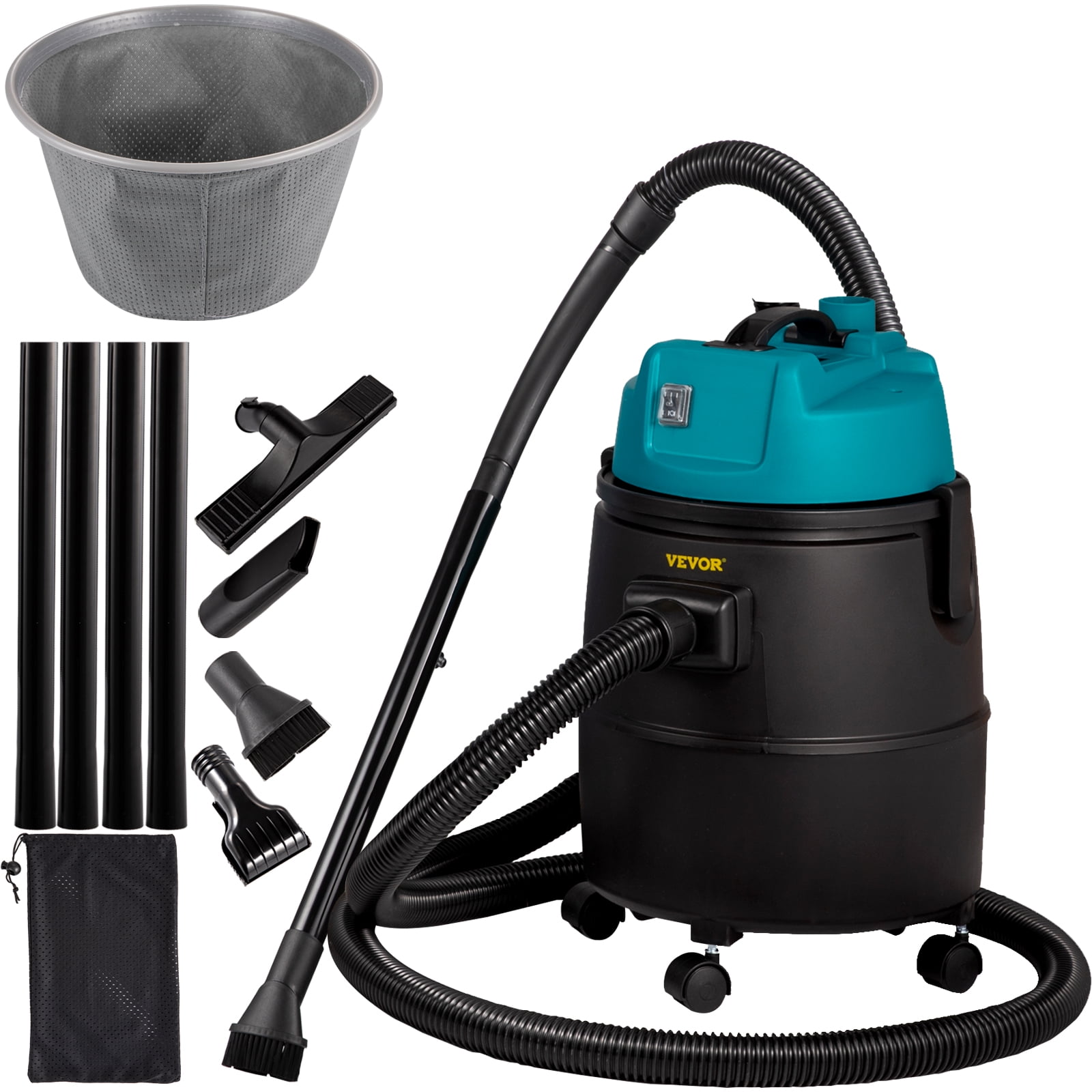 VEVOR 1400W Black and Teal Pond Vacuum Cleaner with Accessories