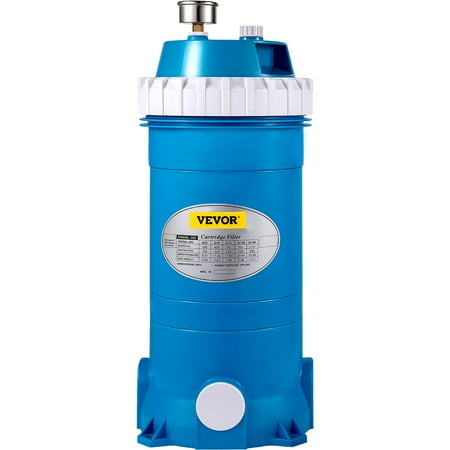 VEVORbrand Pool Cartridge Filter, 100Sq. ft Above Ground Swimming Pool Cartridge Filter System w/Polyester Cartridge,Corrosion-proof,Auto Pressure Relieve,2 Unions Included