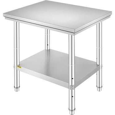 VEVORbrand  Stainless Steel Work Table 24 x 30 x 32 inch  Heavy Duty Commercial Food Prep Work Table for Home, Kitchen, Restaurant kitchen prep table with Adjustable Feet
