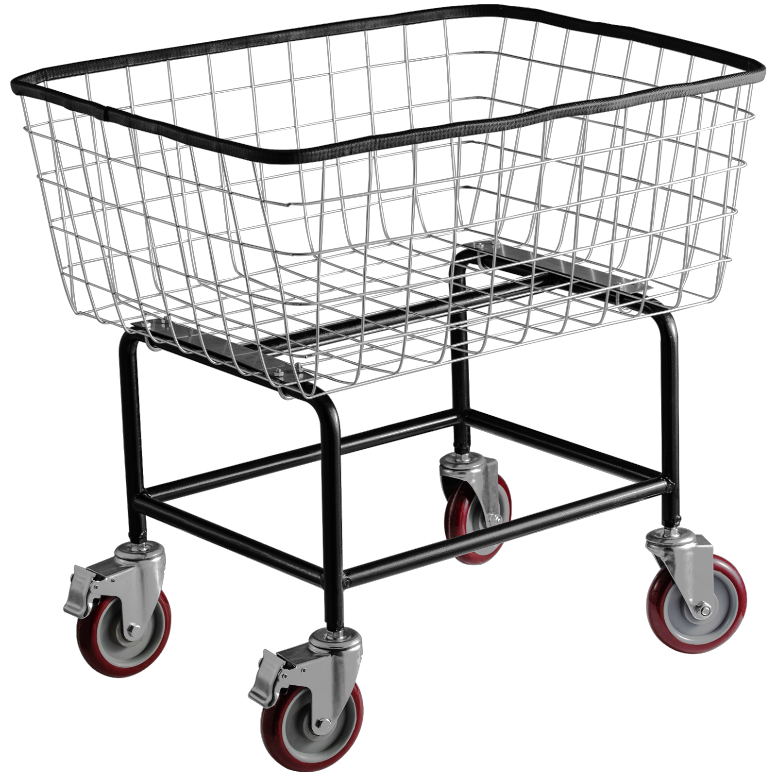 VEVORbrand Steel Rolling Laundry Cart 2.2 Bushel, Wire Laundry Basket with Wheels, Steel Frame with Galvanized Finish, 5" Casters, Wire Cart for Laundry - image 1 of 9