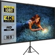 VEVORbrand Tripod Projector Screen with Stand 70 inch 16:9 4K HD Projection Screen Stand Wrinkle-Free Height Adjustable Portable Screen for Projector Indoor & Outdoor