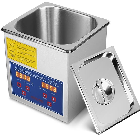 VEVOR Ultrasonic Cleaner 1.3L Professional Ultrasonic Cleaner with Digital Timer & Heater 40kHz 110V,FCC/CE/RoHS Certified for Jewelry Watch Ring Coin Eyeglasses Small Parts Cleaning