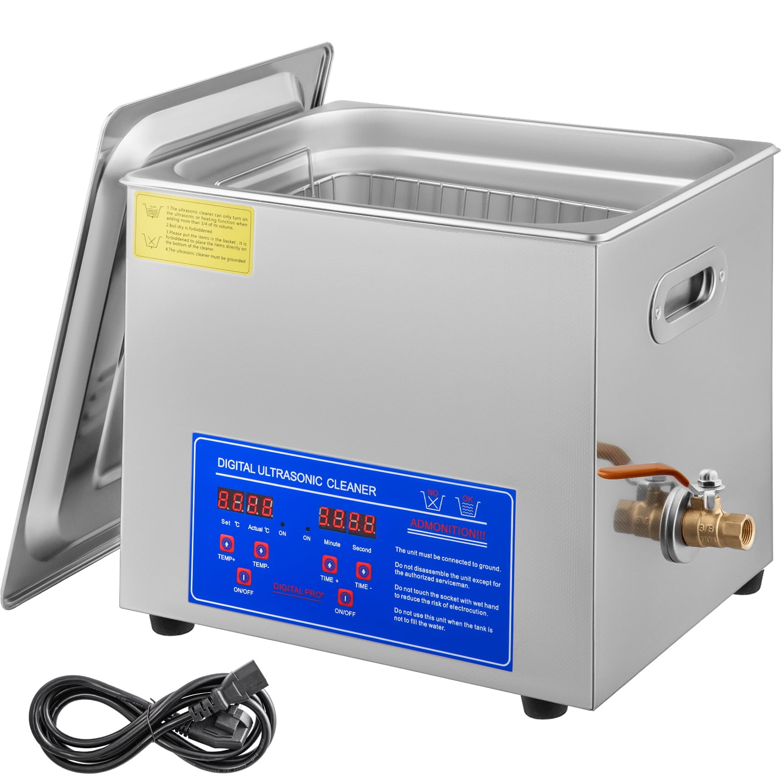 Ultrasonic Cleaning Machine 5.75 Litre Heated Tank With Lid Elma