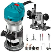 VEVORbrand Wood Router Kit 1.25 HP Max Torque 30,000 RPM Variable Speed Router with Fixed Base and Plunge Base for Woodworking and Furniture Manufacturing