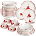 thumbnail image 1 of vancasso 30 Pieces Dinnerware Set Service for 6, Ceramic Tableware Set for Xmas, Dishwasher and Microwave Safe, Christmas Tree, 1 of 8