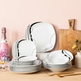 thumbnail image 1 of VEWEET, 18-Piece Porcelain Dinnerware Set, Ivory White Dinner Set, Service for 6, 1 of 7