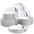 thumbnail image 1 of VEWEET Dinnerware Sets, Porcelain Dinner Set for 12, 36-Piece Square Ivory White, Series Teresa, 1 of 7