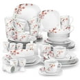 thumbnail image 1 of VEWEET Dinnerware Sets, Porcelain Dinner Set for 6, 50-Piece Ivory White, Series Annie, 1 of 7