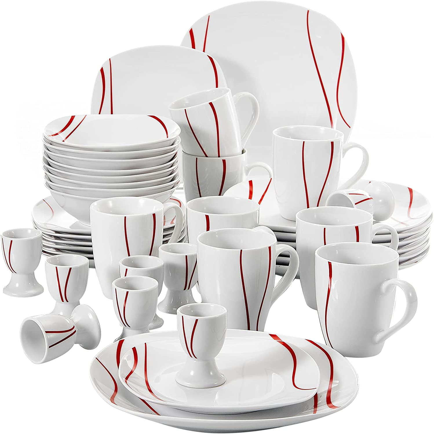 60pcs Services de Table Complets Porcelaine