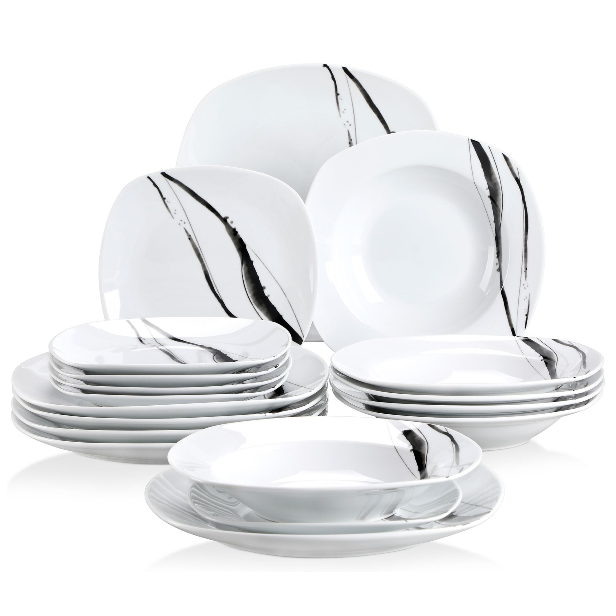 MALACASA SantaClaus Porcelain China Dinnerware Set - Service for