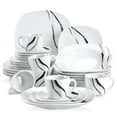 thumbnail image 1 of VEWEET, Series Teresa, 30-Piece Porcelain Dinnerware Set, Ivory White Dinner Set, Service for 6, 1 of 7