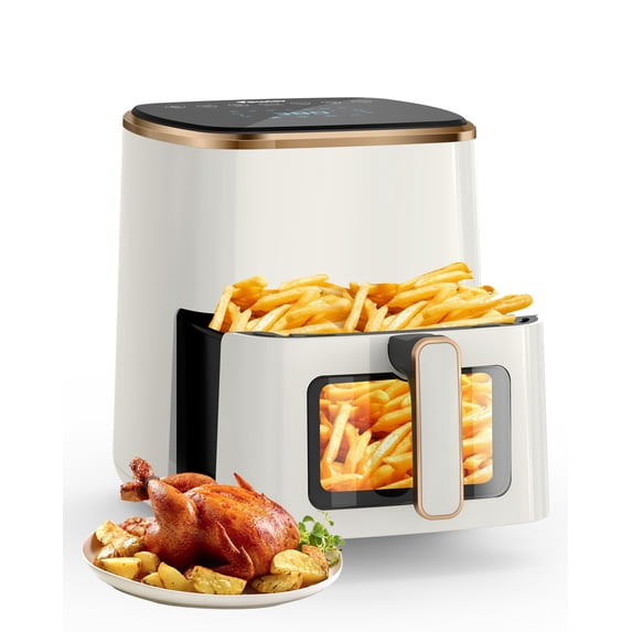 VEWIOR Air Fryer, 5.3Qt Airfryer with Viewing Window, 7 Custom Presets Large Oven with Smart Digital Touchscreen,Non-stick and Dishwasher-Safe Basket