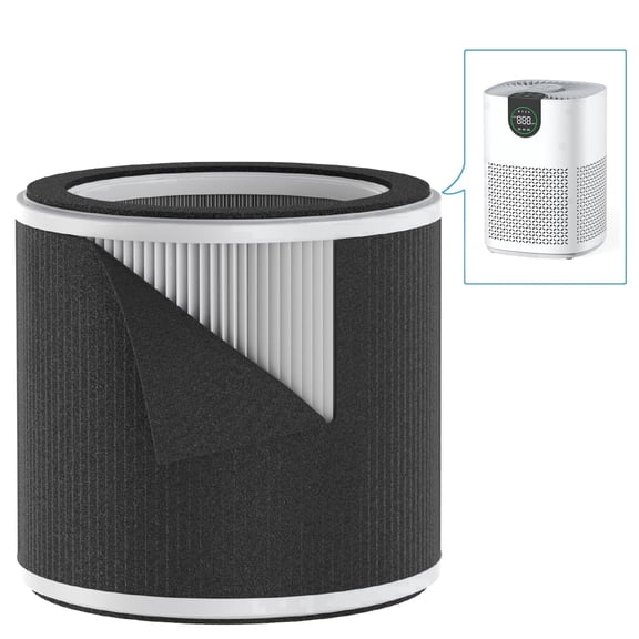 VEWIOR ClearAir-A12 True HEPA Air Purifier Washable Filter, 3-in-1 H13 Filter Replacement for Pet Dander, Wildfire, Smoke, Pollen