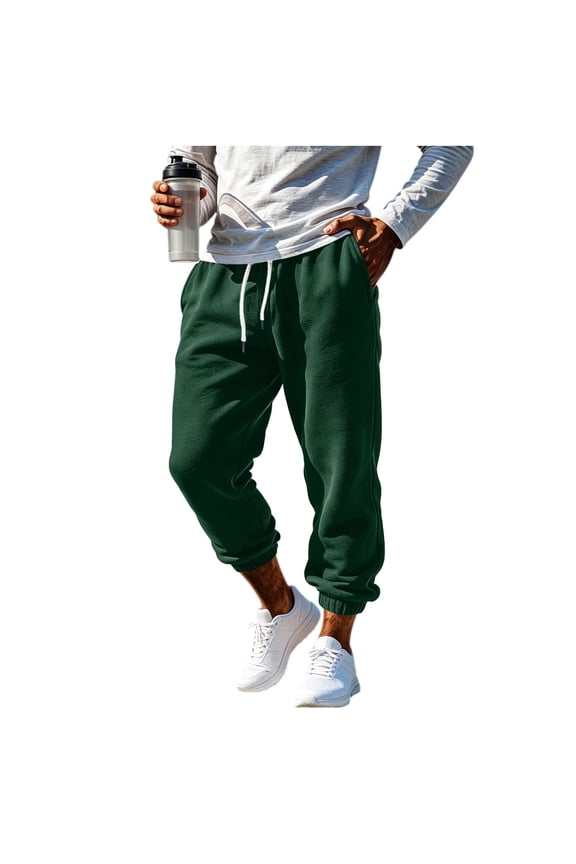 Mens Active Jogger Pants Elastic Waist Drawstring Loose Casual Sweatpants with Pockets