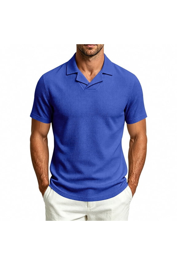 Short Sleeve Polo Shirts for Men Smart Casual Collared Business Tops Classic Fit for Daily Wear