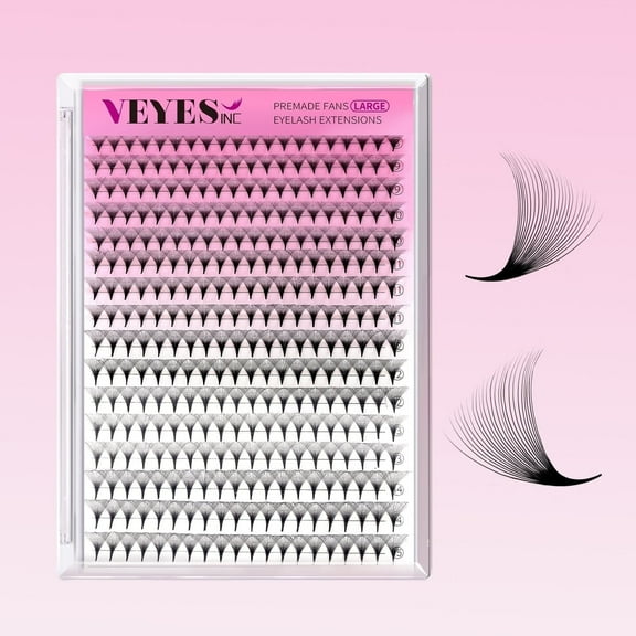 VEYELASH NarrowPro Eyelash Extensions 24D Premade Volume Fans Lashes 0.03mm, Mixed Lengths (815mm), 16Row Tray