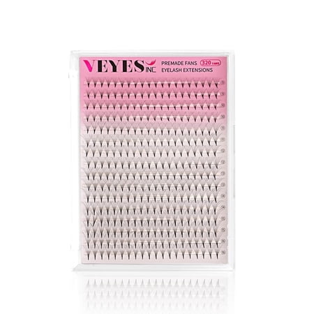 VEYES Inc 16Rows 9-16mm Mix False Eyelash Plus Tray Promade Volume Fans Premade Fake Lashes 0.07mm D Curl