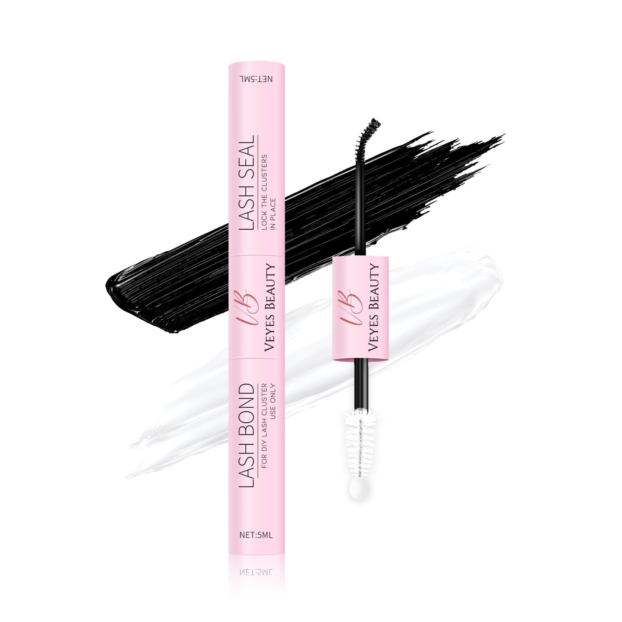 VEYESBEAUTY 2 in 1 Cluster Lash Bond and Seal Waterproof Glue Long Lasting