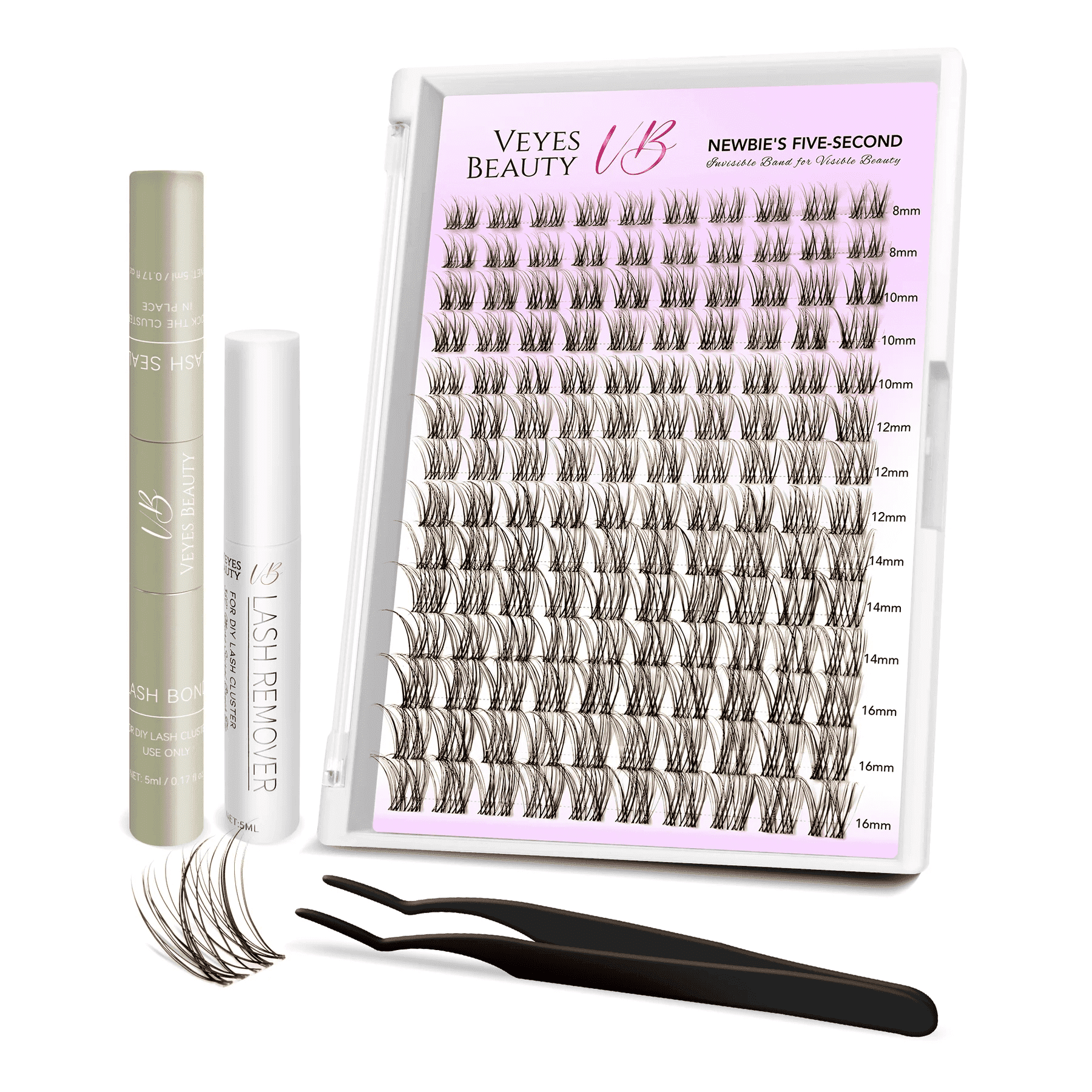 VEYESBEAUTY Aliva Feather Wispy Lash Clusters Extensions Brown Individual Eyelash Kit– Soft Wing, Invisible Band, Lightweight & Reusable, 140 Clusters (8-18mm)