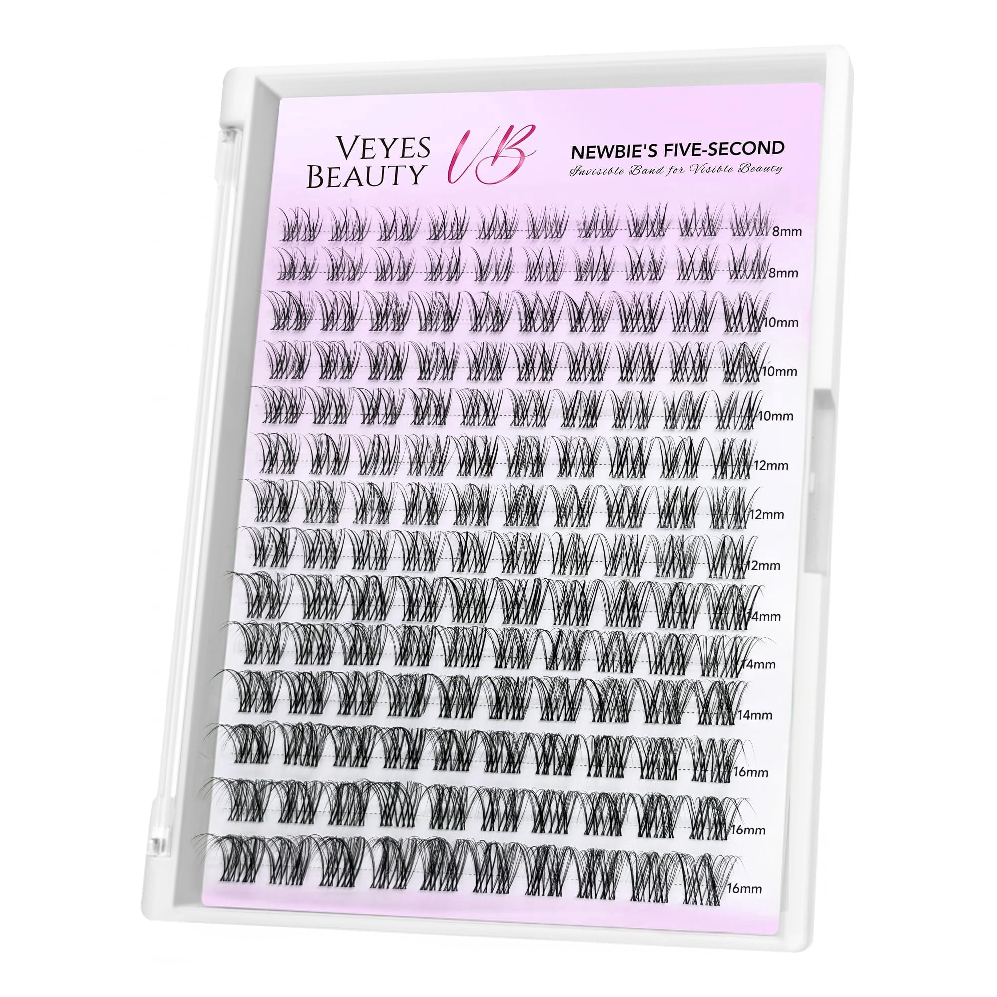 VEYESBEAUTY Aliva Feather Wispy Lash Clusters Extensions Individual Eyelash – Soft Wing, Invisible Band, Lightweight & Reusable, 140 Clusters (8-18mm)