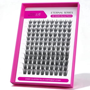 VEYESBEAUTY Bare N°6 Lash Clusters 120pcs – Naturally Refined Individual Lashes with Ultra-Thin Invisible Band, Soft Definition & Reusable Lash Tray