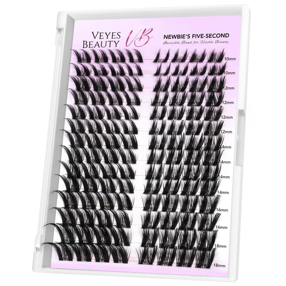 VEYESBEAUTY DIY Lash Cluster Velvet Wing Lashes - Reusable False Eyelashes for Effortless Glam and Volume
