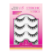 VEYESBEAUTY Fake Lashes Reused False Eyelashes, Natural Volume Strip Lashes Black, 5 Pairs, Luna Mood