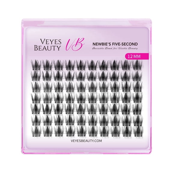 VEYESBEAUTY Manga Single Length Lash Clusters 70pcs, Bold Spiked Lash Extensions Invisible Band DIY Individual False Eyelashes 12MM