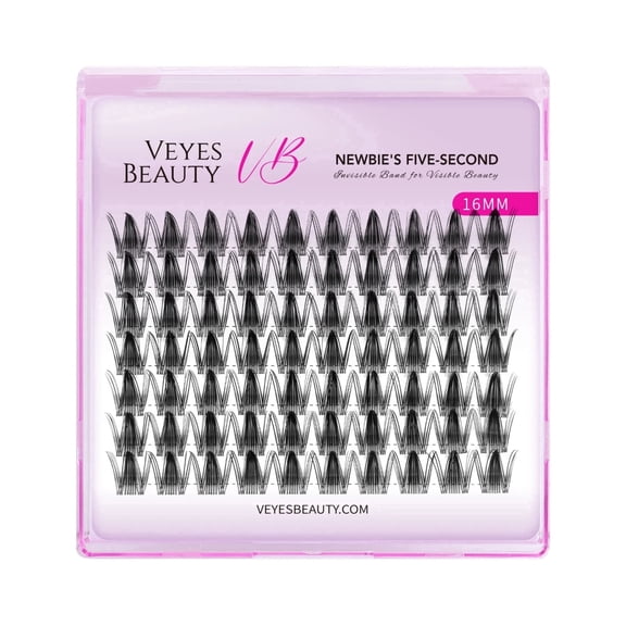 VEYESBEAUTY Manga Single Length Lash Clusters 70pcs, Bold Spiked Lash Extensions Invisible Band DIY Individual False Eyelashes 16MM