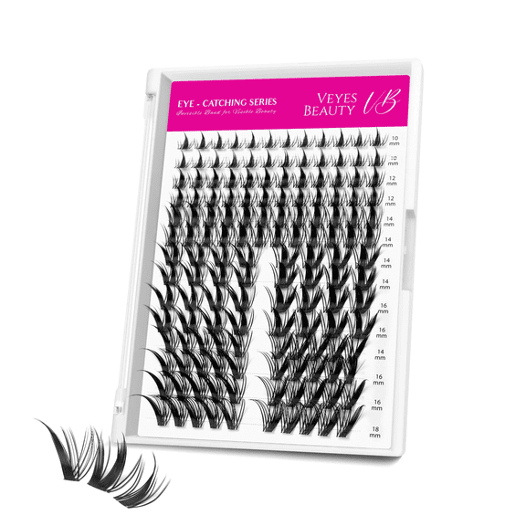 VEYESBEAUTY Pixiefox Wispy Anime Lash Clusters – 3-in-1 Tray for Fox-Eye & Manga Looks, Lightweight & Reusable Individual Lashes, False Eyelashes Lash Tray